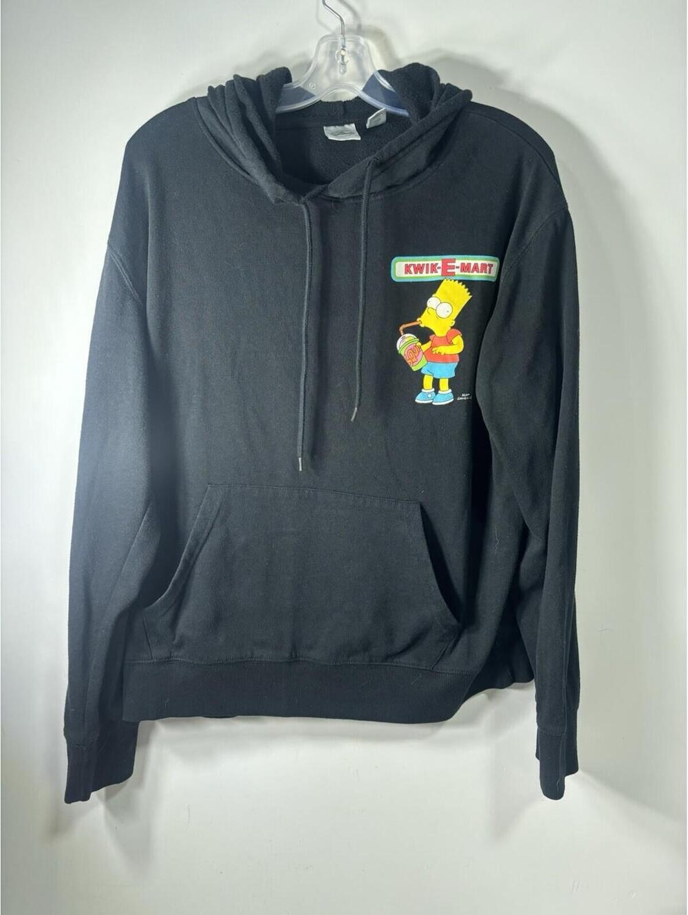 The Simpsons Kwik-E-Mart Hoodie Mens M Black Bart Simpson Slushie Matt Groening - Picture 2 of 12